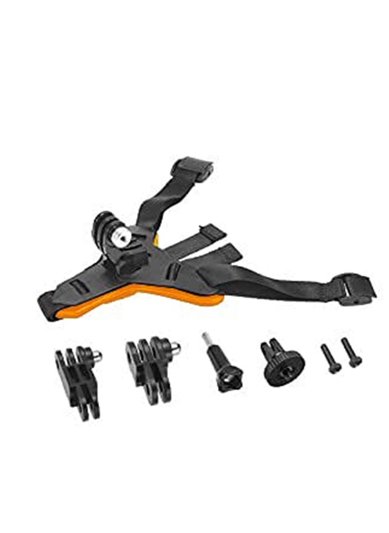 SYOSI - Motorcycle Helmet Chin Strap Mount Non-Slip & Shockproof Design for GoPro Hero 9,8,7,6, Hero 5 Session, Xiaomi Yi, DJI Osmo Action, Sjcam, Campark & Other Action Cameras (Orange) - Image 1