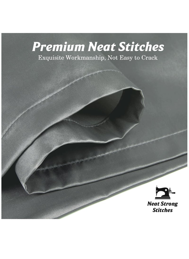 Arabest 2-Piece Simple Solid Colour Silk Satin Pillow Case with Envelope Closure for Hair and Skin Dark Grey 51x76/51x102cm  - Image 4