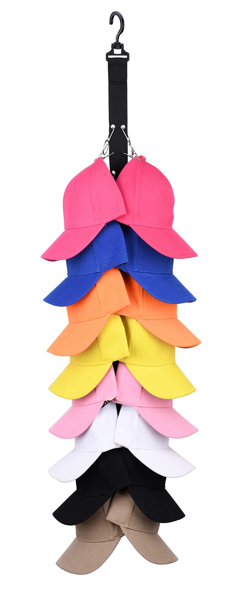 LEVOSHUA Closet Hanging Cap Organizer 16 Baseball Cap Rack Closet Hook Cap Holder Hat Storage Organizer  Keep Hats Cleaner Than a Hat Rack 1 Pack