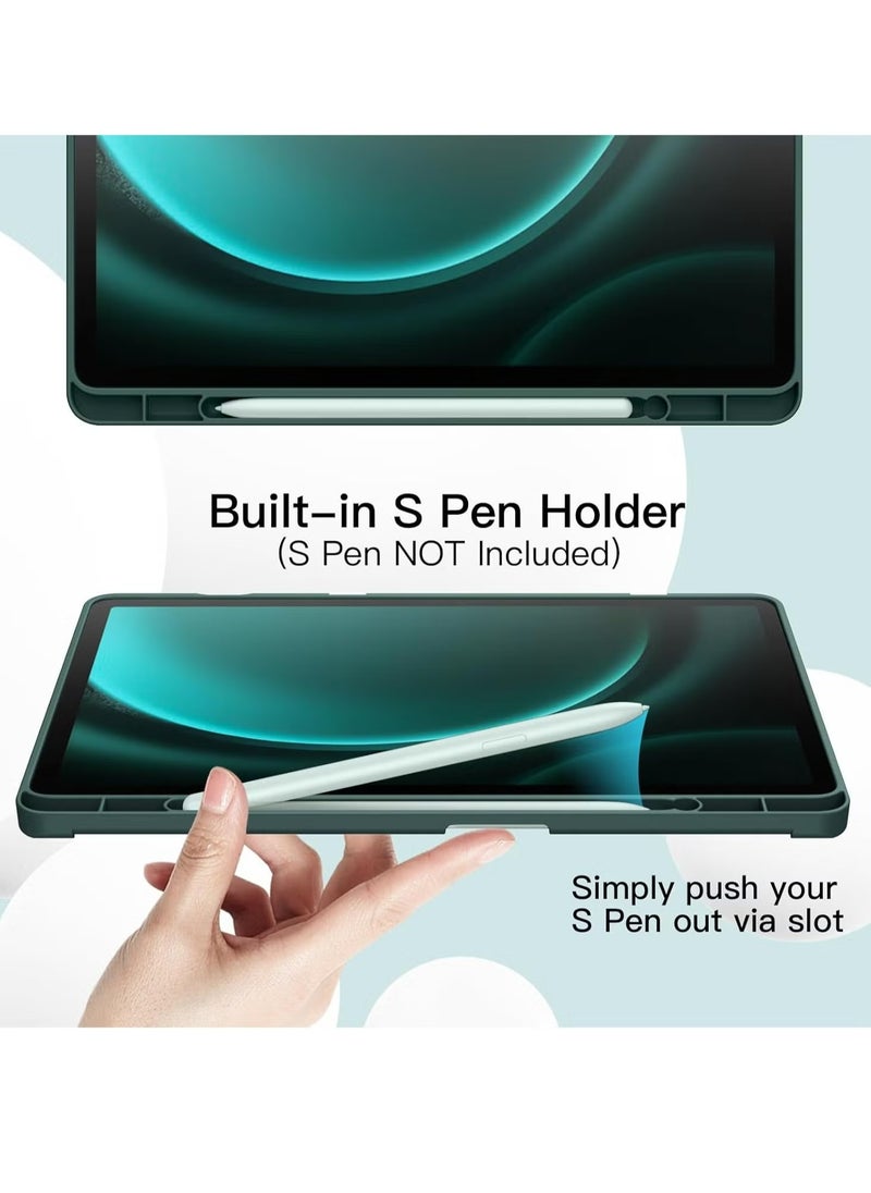 JAJEEK - Case for Samsung Galaxy Tab S9 FE+ 12.4-Inch with S Pen Holder – Soft TPU Tri-Fold Stand Protective Tablet Cover, Supports S Pen Charging, Auto Wake/Sleep Function, Shockproof & Lightweight - Image 1