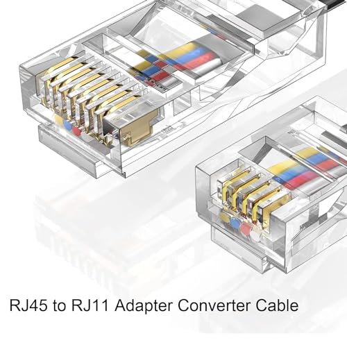 Seefeful 3.3FT-3Pack RJ45 to RJ11 Adapter for Telephone Signal (TEL Port) for Landline Telephone Service Fax or Answering, Analog Phone, XXX: NOT for Network Signal for Ethernet Device CAT, Computer - Image 5