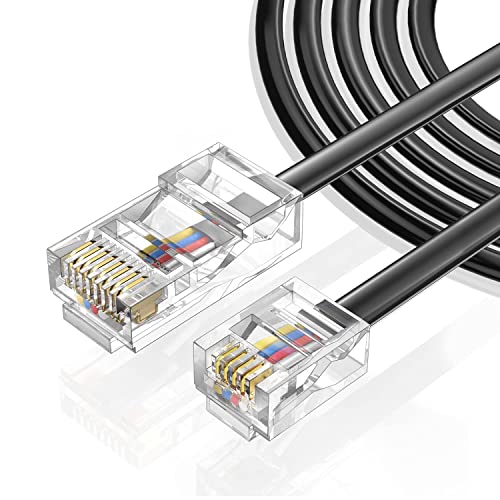 Seefeful 3.3FT-3Pack RJ45 to RJ11 Adapter for Telephone Signal (TEL Port) for Landline Telephone Service Fax or Answering, Analog Phone, XXX: NOT for Network Signal for Ethernet Device CAT, Computer - Image 1
