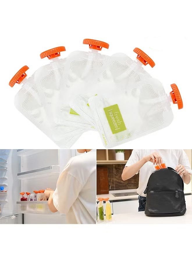 واي جيه أكياس الضغط، طعام الأطفال الحديث البسيط أكياس الضغط القابلة لإعادة الاستخدام أكياس الزبادي للأطفال، الفريزر القابل للغسيل، صنع أطعمة عضوية منزلية للأطفال/الأطفال (10 قطع) - Image 3