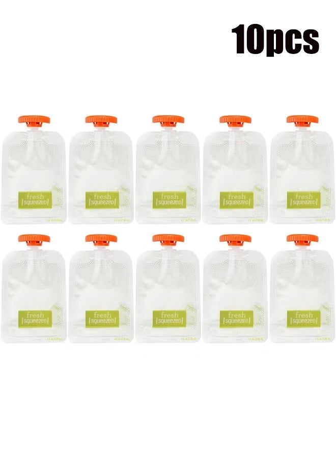 واي جيه أكياس الضغط، طعام الأطفال الحديث البسيط أكياس الضغط القابلة لإعادة الاستخدام أكياس الزبادي للأطفال، الفريزر القابل للغسيل، صنع أطعمة عضوية منزلية للأطفال/الأطفال (10 قطع) - Image 1