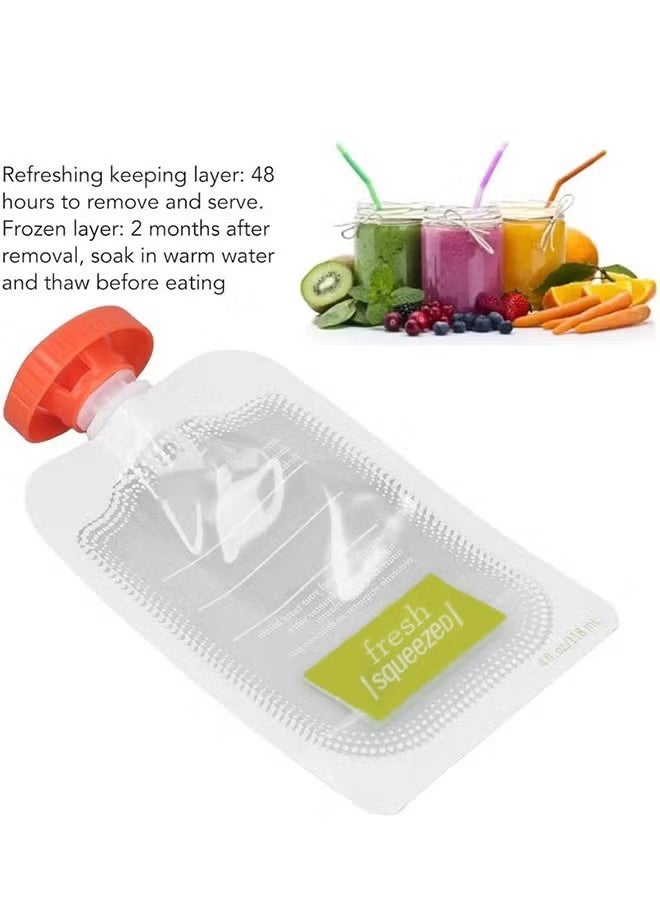 واي جيه أكياس الضغط، طعام الأطفال الحديث البسيط أكياس الضغط القابلة لإعادة الاستخدام أكياس الزبادي للأطفال، الفريزر القابل للغسيل، صنع أطعمة عضوية منزلية للأطفال/الأطفال (10 قطع) - Image 2