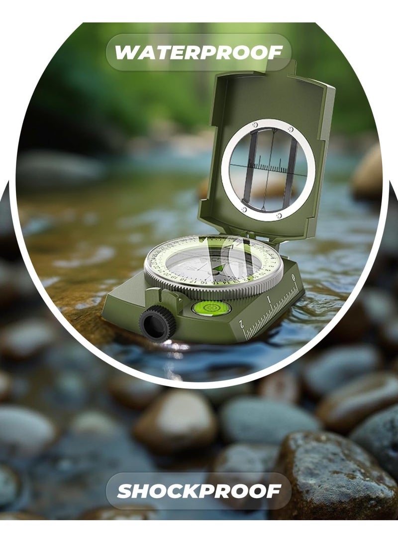 Soofam Accurate Durable Lightweight Orienteering Compass with Strap and Carrying Case, Glow in The Dark Waterproof Hiking Essentials for Camping Backpacking, Best Survival Gifts for Kids - Image 5