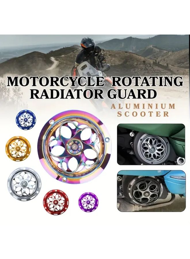 Blue Motorcycle Engine Fan Shield Radiator Cover CNC Aluminum Heat Dissipation - Image 1