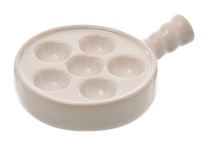 Browne Foodservice Browne 6-Hole Escargot Plate White