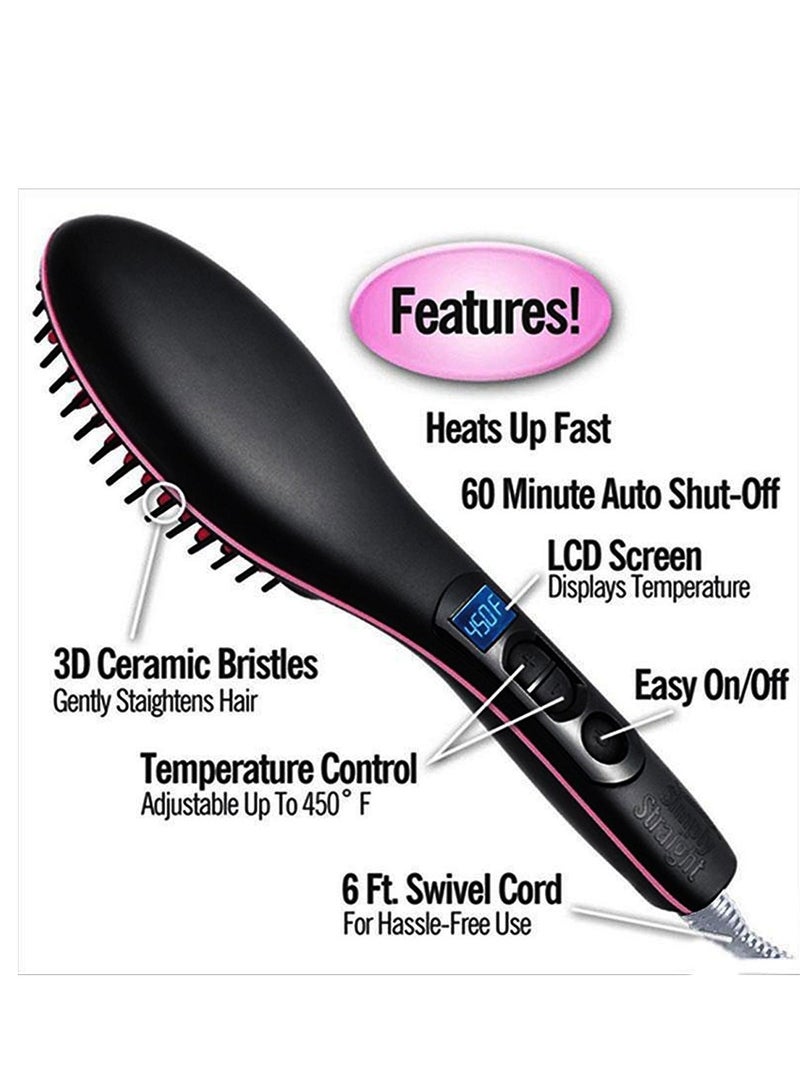 مكواة شعر 3 في 1 سوداء/وردية - Image 4