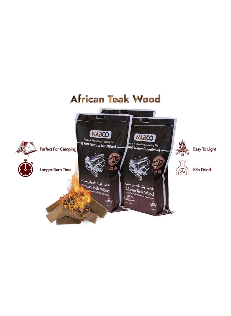 NABCO Kiln Dried African Teak Fire Wood 32L~15Kg, Hardwood log Ready to Burn, Firewood log best for Fire Pits, Pizza Ovens, Outdoor Cooking and Grilling, Premium Quality: 100% Natural Solid Wood - Image 3