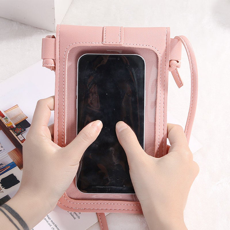 Women'S Bag Thin Fashionable Lock Buckle Crossbody Mobile Phone Bag Touch Screen Mobile Phone Wallet Women'S Retro Student Buckle Small Wallet - Image 3