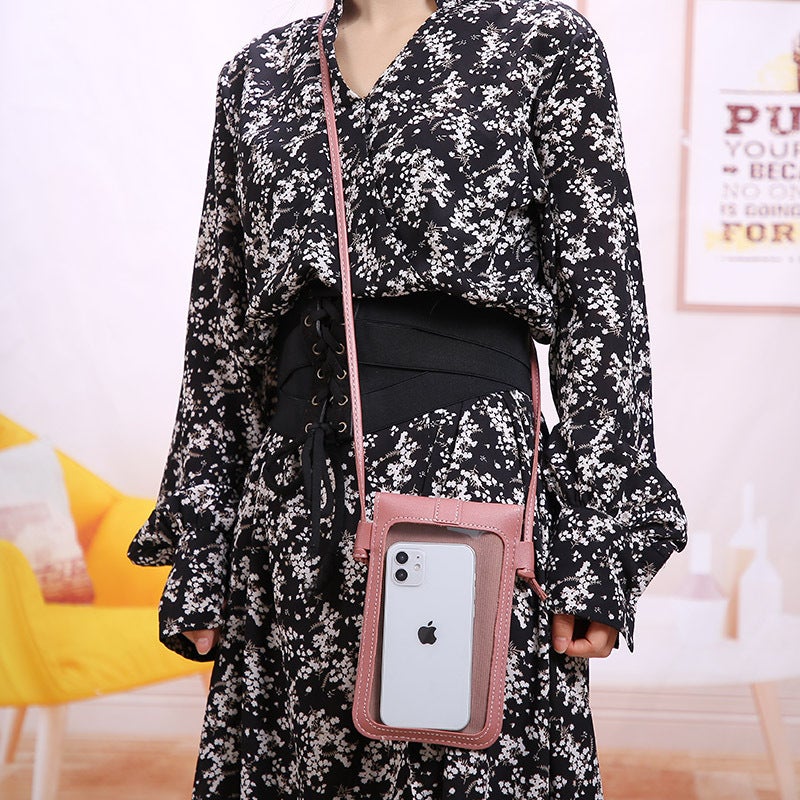 Women'S Bag Thin Fashionable Lock Buckle Crossbody Mobile Phone Bag Touch Screen Mobile Phone Wallet Women'S Retro Student Buckle Small Wallet - Image 5