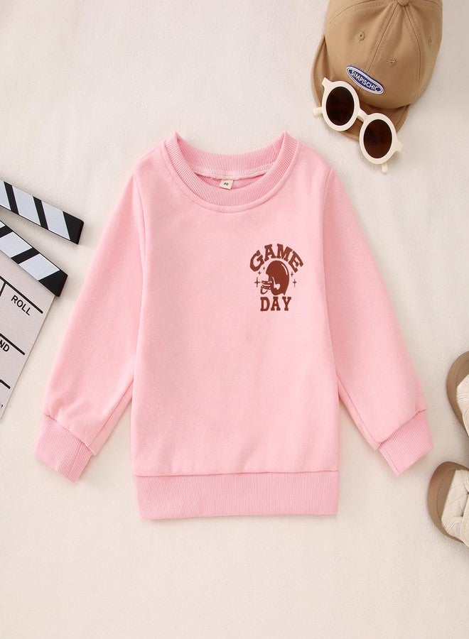 KEKEMI Toddler Boys Girls Football Sweatshirt Funny Game Day Pullover Shirt Ballgame Outfit Football Fans Tops Sports Clothes(Pink,3-4T) - Image 5