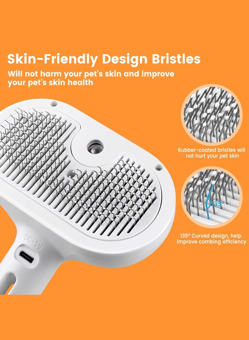 لينند ثلاثة في واحد القط البخار فرشاة ، مشط إزالة الشعر الحيوانات الأليفة ، القط المياه فرشاة ، فرشاة الكلب المياه ، قصيرة الشعر الحيوانات الصغيرة ، زر الإفراج ( أبيض ) - Image 4