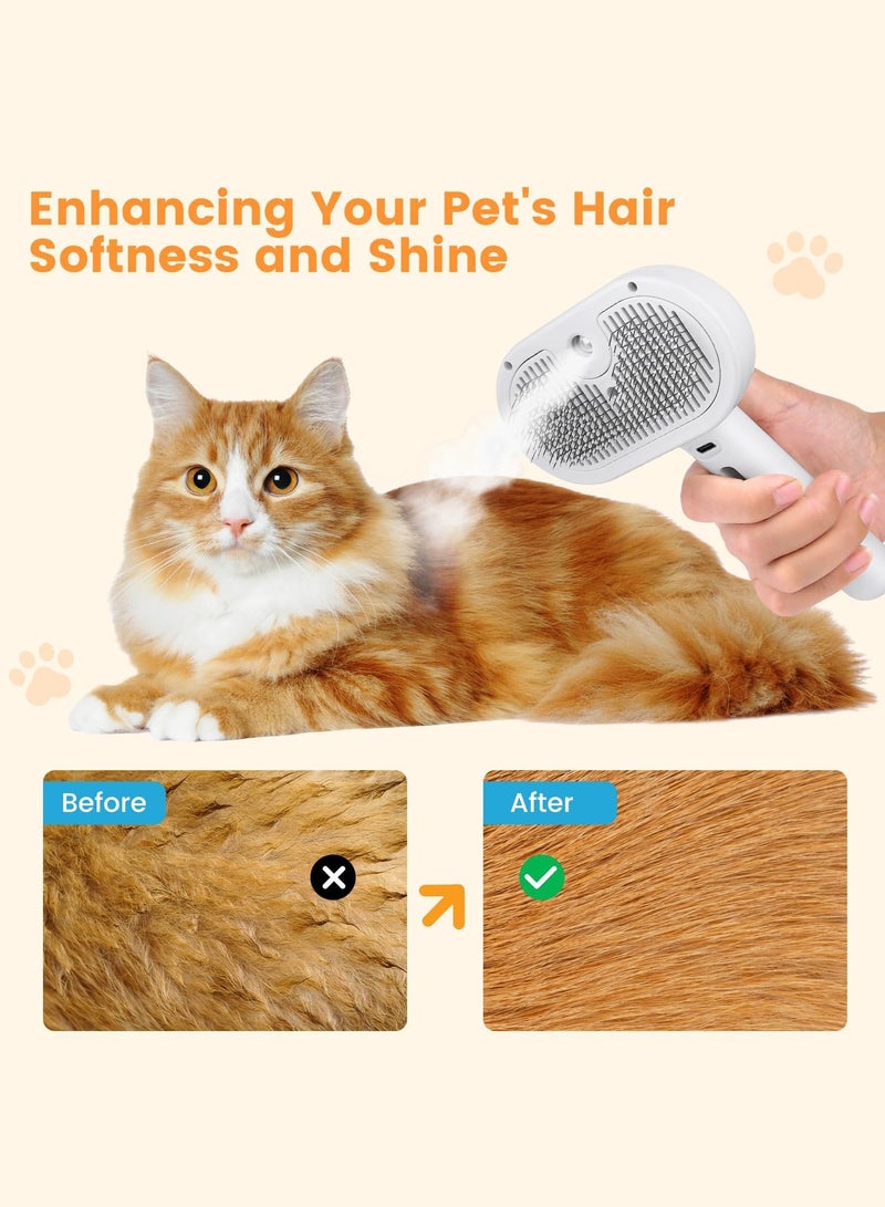 لينند ثلاثة في واحد القط البخار فرشاة ، مشط إزالة الشعر الحيوانات الأليفة ، القط المياه فرشاة ، فرشاة الكلب المياه ، قصيرة الشعر الحيوانات الصغيرة ، زر الإفراج ( أبيض ) - Image 5