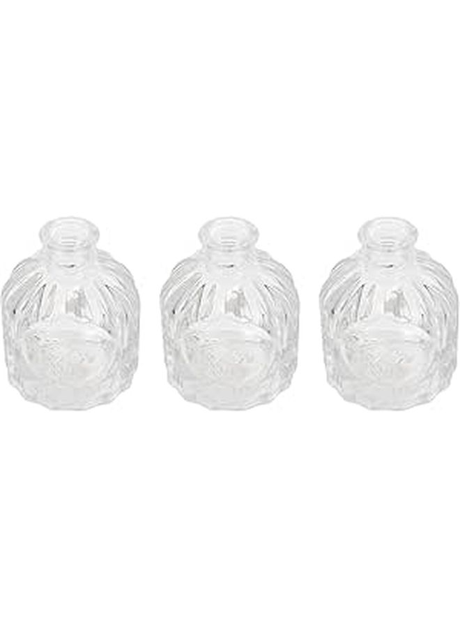Glass 3pcs Small Embossed Flower Vases Decorative Holders for Desktop - Image 1