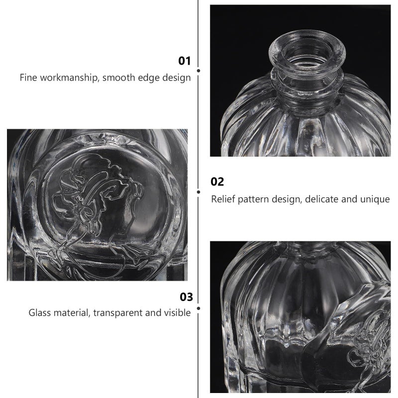 Glass 3pcs Small Embossed Flower Vases Decorative Holders for Desktop - Image 4