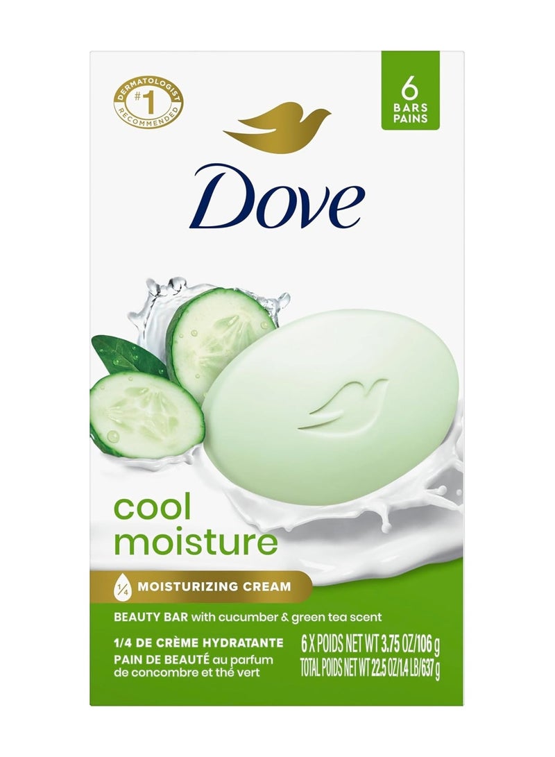 صابونة دوف جو فريش كول مويستشر المرطبة للبشرة للجنسين، 6 × 4 أونصة