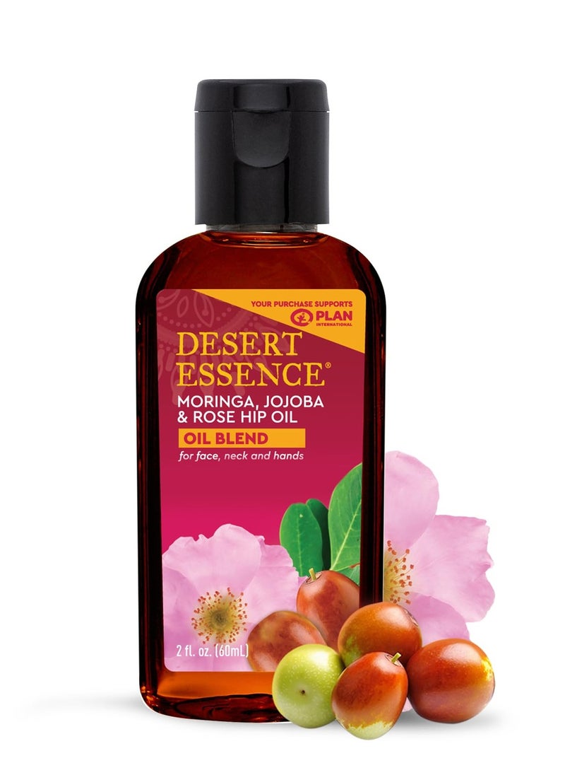 DESERT ESSENCE Desert Essence Moringa, Jojoba & Rose Hip Oil Refreshing & Rejuvenating Skin Restoration - Nutrient-Rich Vitamin Blend For Face, Neck, Body & Hands - Vegan, Non-GMO, Gluten-Free, Cruelty-Free - 2oz  - Image 1