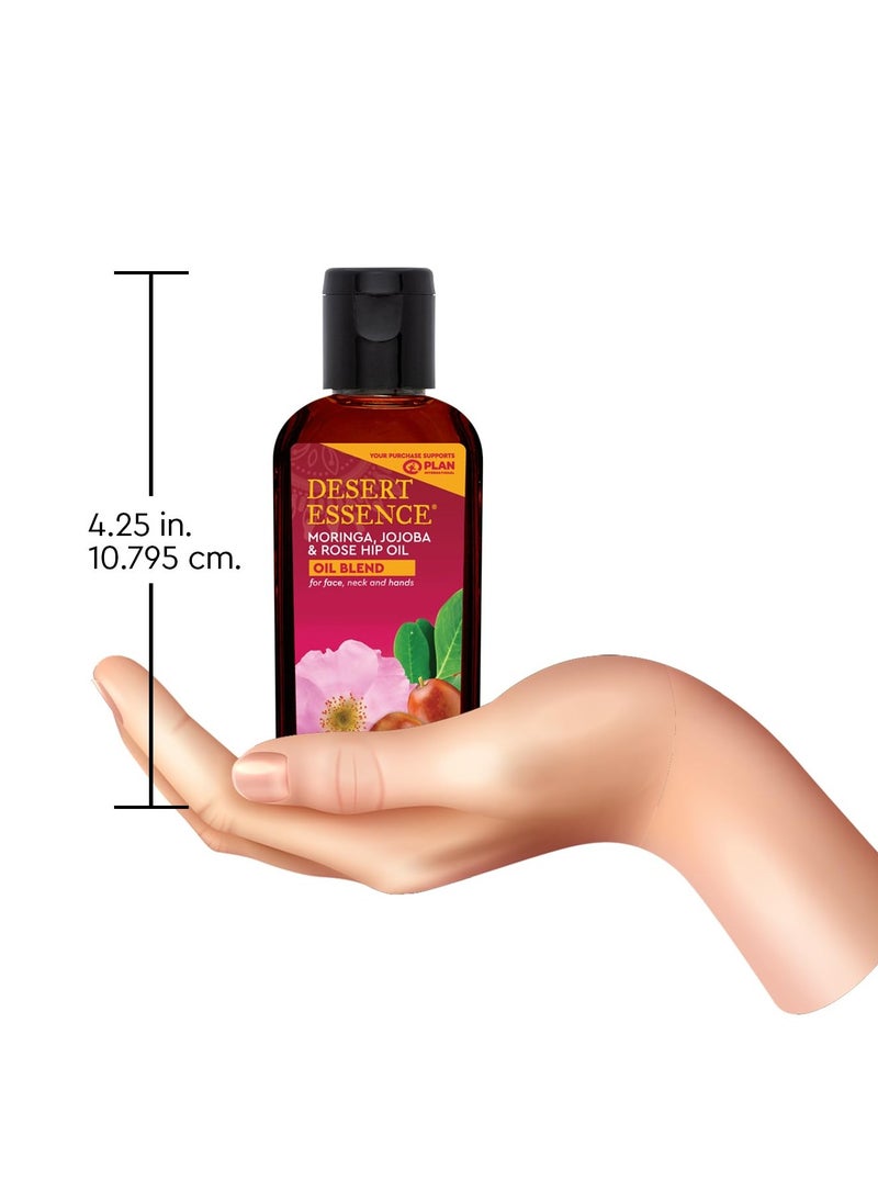DESERT ESSENCE Desert Essence Moringa, Jojoba & Rose Hip Oil Refreshing & Rejuvenating Skin Restoration - Nutrient-Rich Vitamin Blend For Face, Neck, Body & Hands - Vegan, Non-GMO, Gluten-Free, Cruelty-Free - 2oz  - Image 2