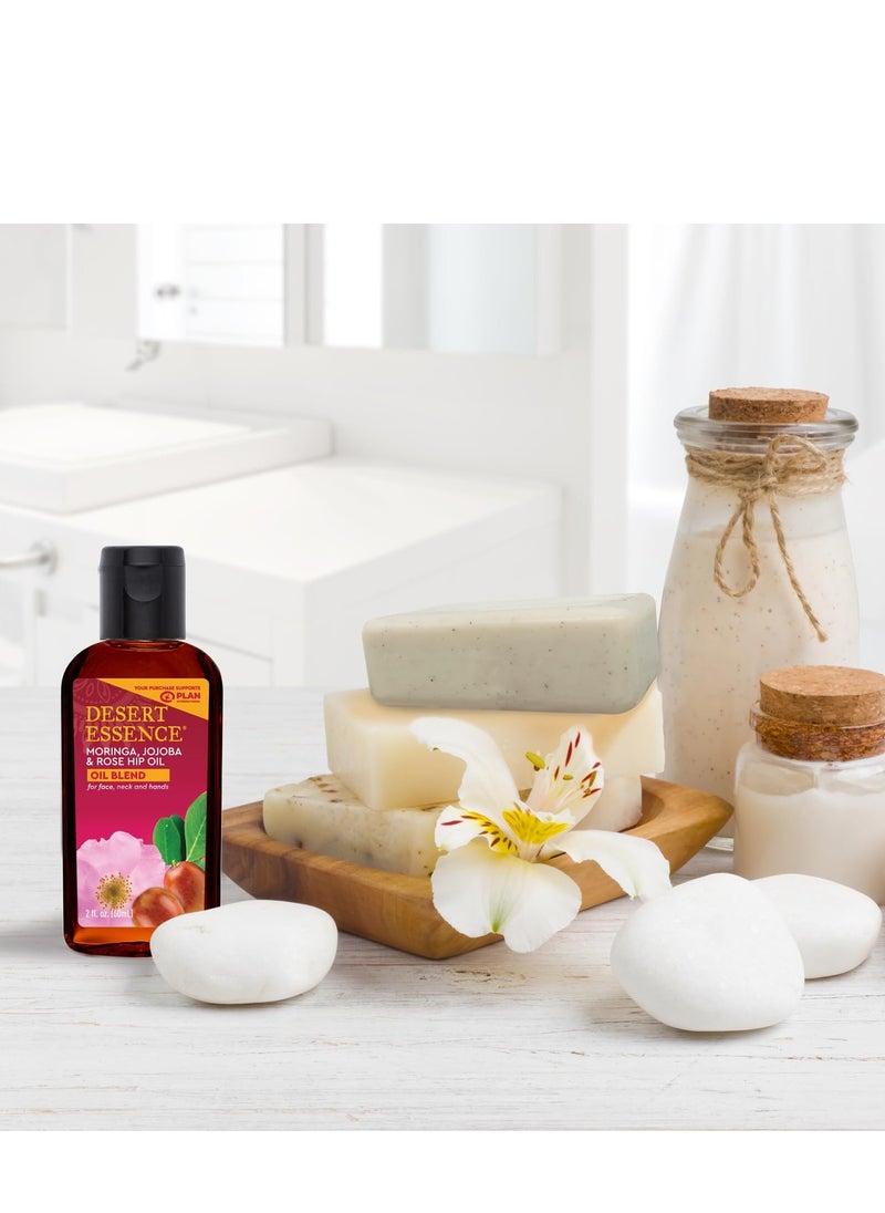 DESERT ESSENCE Desert Essence Moringa, Jojoba & Rose Hip Oil Refreshing & Rejuvenating Skin Restoration - Nutrient-Rich Vitamin Blend For Face, Neck, Body & Hands - Vegan, Non-GMO, Gluten-Free, Cruelty-Free - 2oz  - Image 3