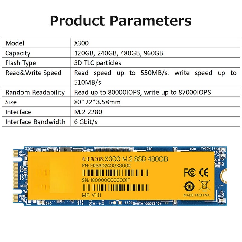 X300 M.2 SSD Solid State Drive High Speed 480GB for PC Laptop AIO - Image 4