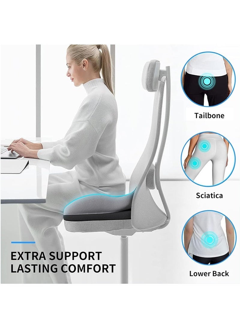 Yoawllty Office Seat Cushion, Memory Foam Chair Cushion for Pressure Relief Back Support and Spine Support, Design for Office Desk, Car Seat, Wheelchair(Black) - Image 4