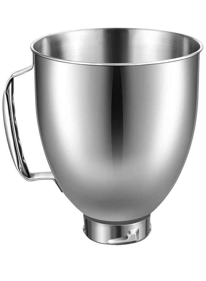 GLINK 5 Quart Stainless Steel Mixer Bowl for KitchenAid Artisan & Classic Series 4.5&5 QT Tilt-Head Stand Mixers, Replacement Bowl for KitchenAid, Mixer Attachment for KA, Silver - Image 2