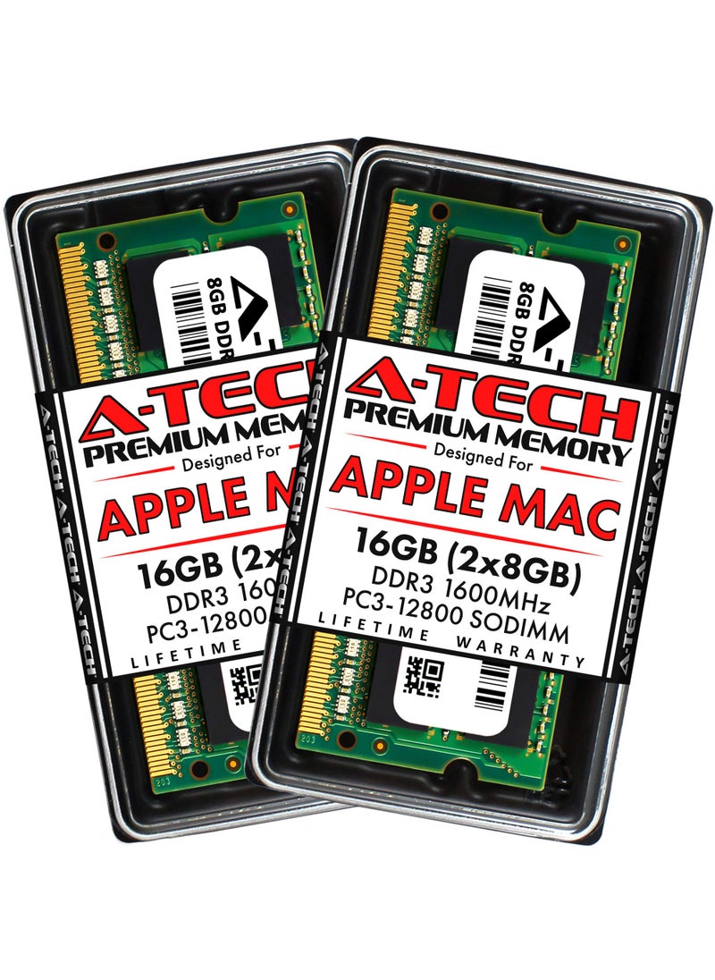 A-TECH A-Tech 16GB Kit (2x8GB) RAM for Apple MacBook Pro (Mid 2012), iMac (Late 2012, Early/Late 2013, Late 2014, Mid 2015), Mac Mini (Late 2012) | DDR3 1600MHz PC3-12800 SODIMM 204-Pin Memory Upgrade  - Image 1