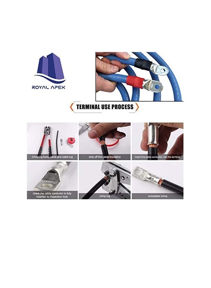 عروات الكابلات النحاسية 10 قطع من محطات الأسلاك الثابتة ، عروات كابل الموصل ، محطات البطارية SC للبطارية ، للتطبيقات البحرية ، والطاقة الشمسية ، والسيارات ، والكهرباء ، والتطبيقات المنزلية ، إلخ (حجم - Image 1