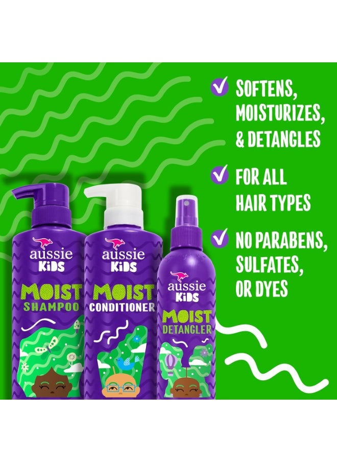 Aussie Kids Hair Care Bundle Set Including: Shampoo (16 Fl Oz), Conditioner (16 Fl Oz) & Detangler Spray (8 Fl Oz), Paraben- Freem Sulfate-Free, Dye-Free, Cruelty-Free, Tangle-Free Styling  - Image 2