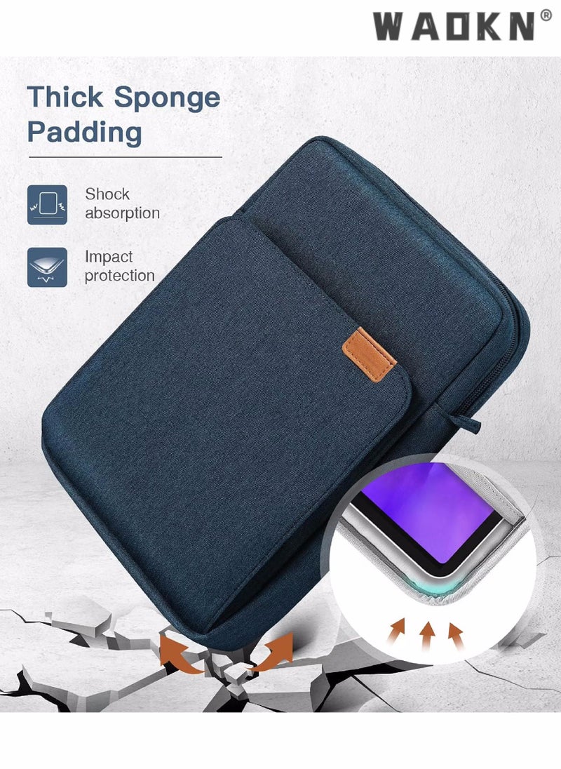 WAOKN 9-13.3 Inch Tablet Sleeve Bag Compatible with iPad Pro 12.9 M2 2022/2021/2020 Surface Laptop Go 12.4" Galaxy Tab S8+/S9+ 12.4" 2022/2023 Handle Carrying Case with Shoulder Strap, Laptop Bag，Dark Blue - Image 5