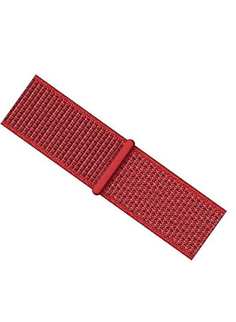 For Apple Watch Series 7 & 8 (45mm) & Apple Watch Ultra (49mm) Nylon Sport Replacement Strap Bands With Adjustable Closure - Red