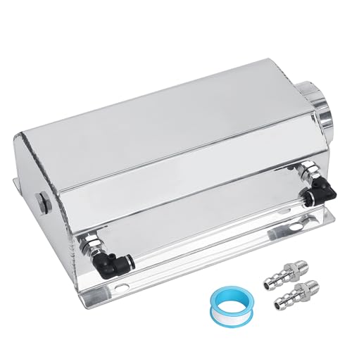 LokoCar Coolant Radiator Tank Reservoir Expansion Overflow Tank Universal 2L Aluminum Silver - Image 1