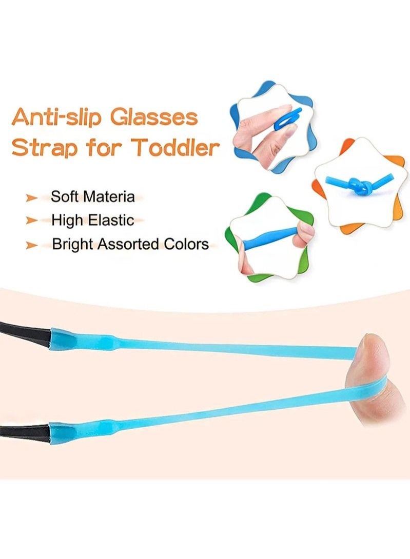Glasses Straps, 6pcs Silicone Glasses for Kids with Colorful Sunglass Straps and 12pcs Non-slip Ear Hooks, Sports Glasses with Soft Elastic Glasses Holder, Suitable for Adults and Kids - Image 3