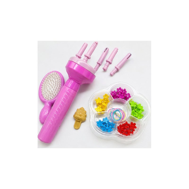 Hair Braiding and Beading Toy Set for Girls, with Beads and Accessories, Princess Theme, Pink - Image 2