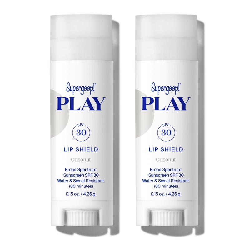 Supergoop! PLAY Lip Shield SPF 30 with Coconut - Pack of 2 - Moisturizing Lip Treatment For Dry Cracked Lips - Broad Spectrum UV Protection - Image 1