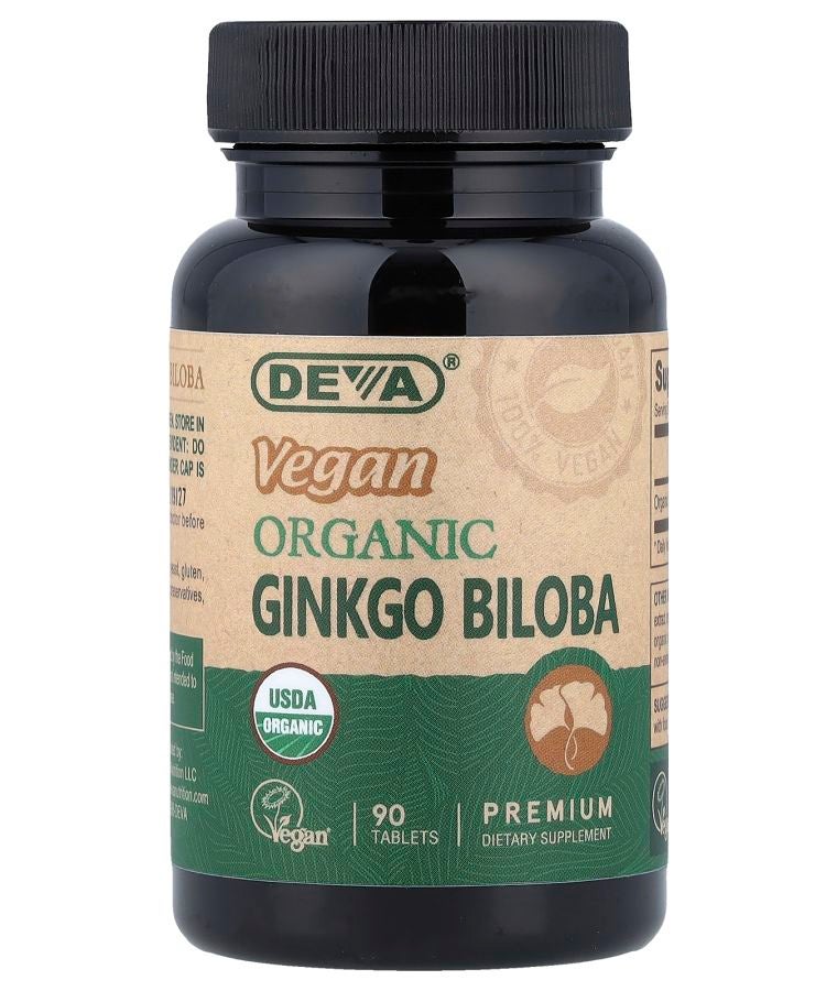 Deva Vegan Organic Ginkgo Biloba 90 Tablets (300 mg Per tablet)