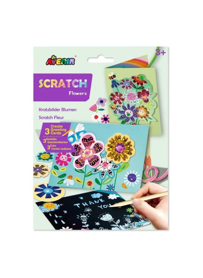 أفينير بطاقة تهنئة من SCRATCH بتصميم الزهور