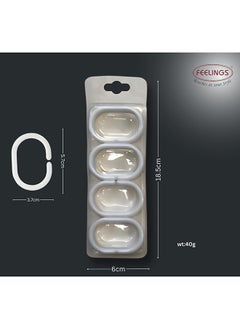 Feelings Feelings Bath Shower Curtain Rings White 12Pcs  - Image 5