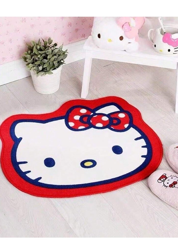سانريو سجادة أطفال منقوشة Sanrio Hello Kitty لغرفة ألعاب غرفة النوم ، سجادة لعب أطفال فائقة النعومة لغرفة الأطفال ، سجادة مانعة للانزلاق لتزيين منزل غرفة الفتيات (مقاس 80 سم × 120 سم ؛ مادة الكشمير المقلدة) - Image 1