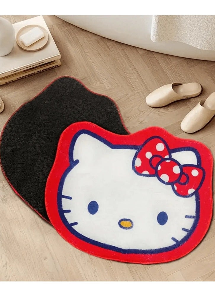 سانريو سجادة أطفال منقوشة Sanrio Hello Kitty لغرفة ألعاب غرفة النوم ، سجادة لعب أطفال فائقة النعومة لغرفة الأطفال ، سجادة مانعة للانزلاق لتزيين منزل غرفة الفتيات (مقاس 80 سم × 120 سم ؛ مادة الكشمير المقلدة) - Image 2