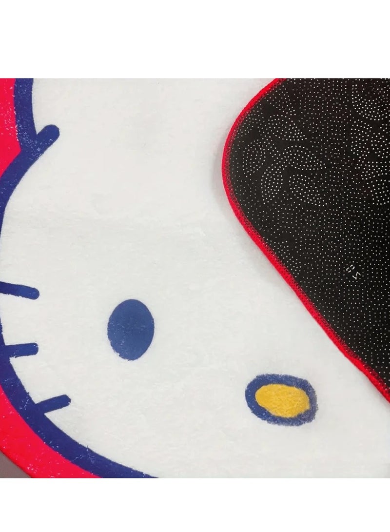 سانريو سجادة أطفال منقوشة Sanrio Hello Kitty لغرفة ألعاب غرفة النوم ، سجادة لعب أطفال فائقة النعومة لغرفة الأطفال ، سجادة مانعة للانزلاق لتزيين منزل غرفة الفتيات (مقاس 80 سم × 120 سم ؛ مادة الكشمير المقلدة) - Image 3