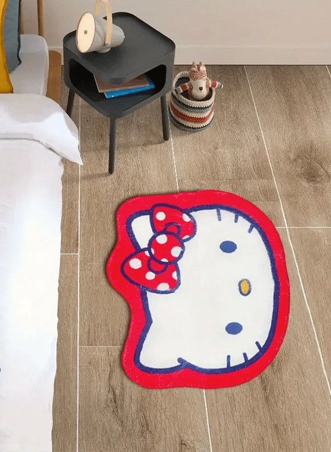 سانريو سجادة أطفال منقوشة Sanrio Hello Kitty لغرفة ألعاب غرفة النوم ، سجادة لعب أطفال فائقة النعومة لغرفة الأطفال ، سجادة مانعة للانزلاق لتزيين منزل غرفة الفتيات (مقاس 80 سم × 120 سم ؛ مادة الكشمير المقلدة) - Image 4