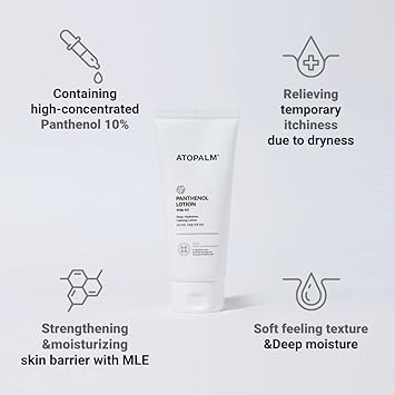 ATOPALM Panthenol Lotion 61 Fl Oz 180ml Deep Hydration Face Body Lotion for Dry Sensitive Skin Itchiness Eczema Relief Baby Lotion Soothing Lotion with Vitamin B5 - Image 3