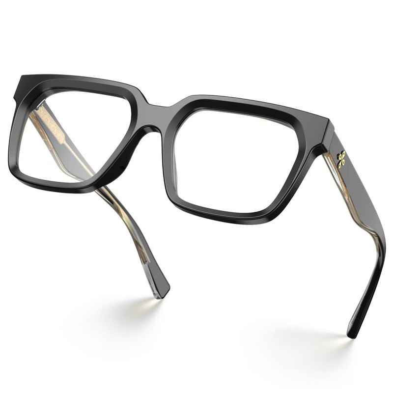 VISOONE Rectangle TR90 Blue Light Blocking Glasses Computer Eyewear with Preppy Look for Women and Men Cougar