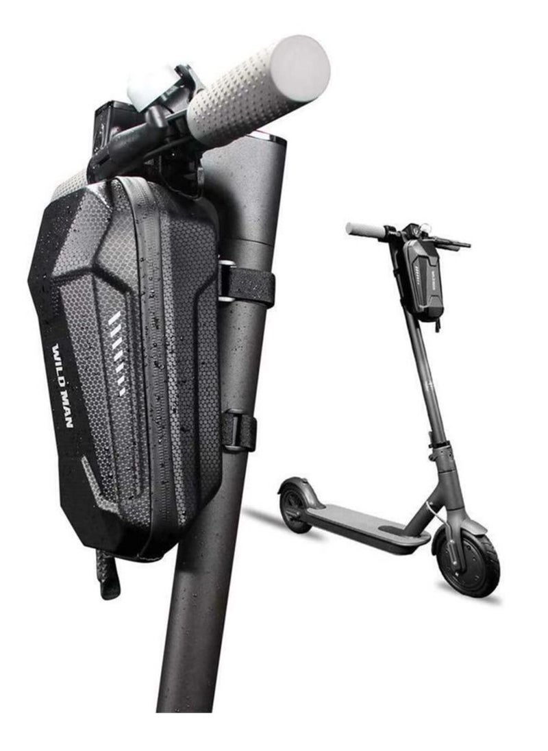 WILD MAN Electric Scooter Front Hanging Storage Bag - Large Capacity Suspension Handlebar Bag Durable EVA for Charger Repair Tool for Xiaomi Mi electric scooter segway ninebot electirc scooter (Black, 3L)  - Image 1