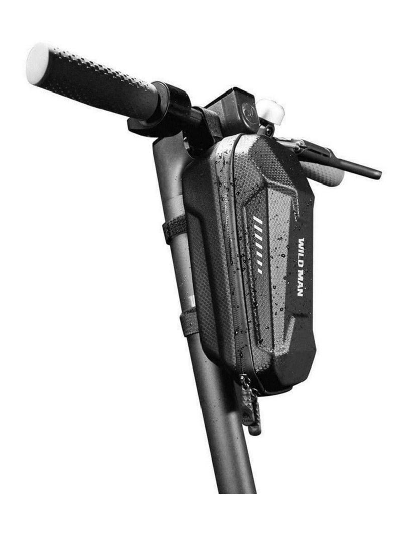 WILD MAN Electric Scooter Front Hanging Storage Bag - Large Capacity Suspension Handlebar Bag Durable EVA for Charger Repair Tool for Xiaomi Mi electric scooter segway ninebot electirc scooter (Black, 3L)  - Image 2