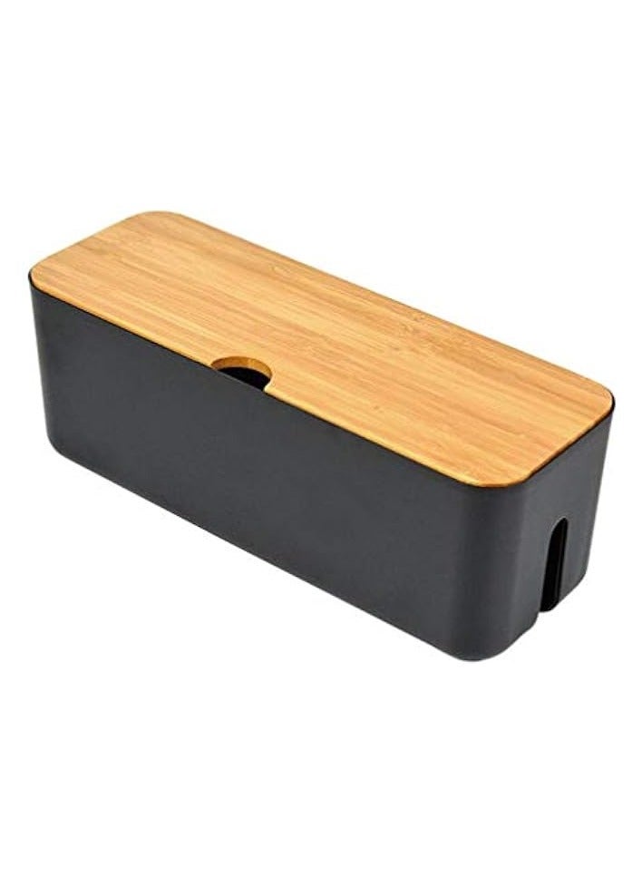 erorex Cable Management Box Socket Cord Organizer to Hide Conceal Power Strips and Electrical Cords from TV Computers Desk Electrically Safe Black - Image 1