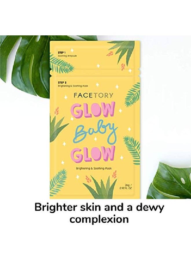 FACETORY - Glow Baby Glow 2Step Radiance Boosting Sheet Mask With Niacinamide And Cica For Dull Dehydrated Skin Illuminating Calming Soothing And Moisturizing (Pack Of 5) - Image 1